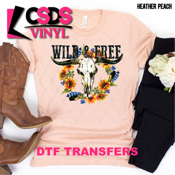 DTF Transfer - DTF000867 Wild & Free Floral Skull