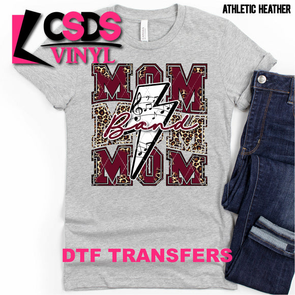 DTF Transfer - DTF000927 Band Mom Lightning Bolt Maroon