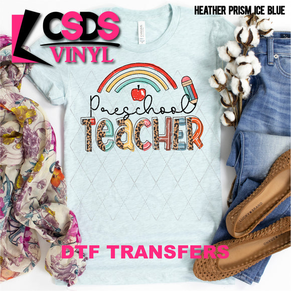 DTF Transfer - DTF000934 Preschool Teacher Rainbow Leopard