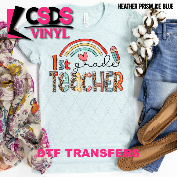 DTF Transfer - DTF000936 1st Grade Teacher Rainbow Leopard