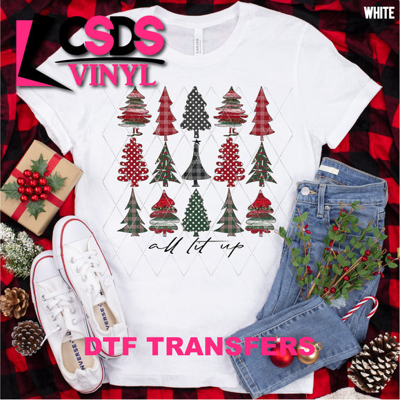 DTF Transfer - DTF001003 All Lit Up Christmas Trees