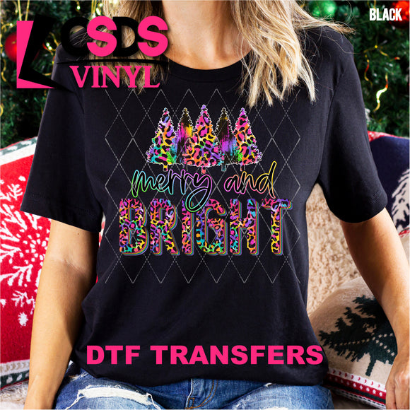DTF Transfer - DTF001022 Merry and Bright Rainbow Leopard