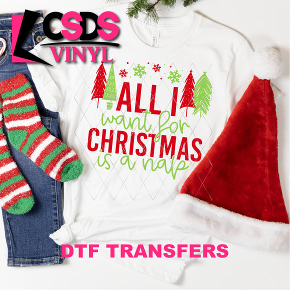 DTF Transfer - DTF001077 All I Want for Christmas is a Nap