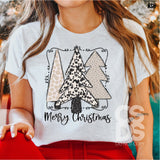 DTF Transfer - DTF001080 Merry Christmas Simple Trees