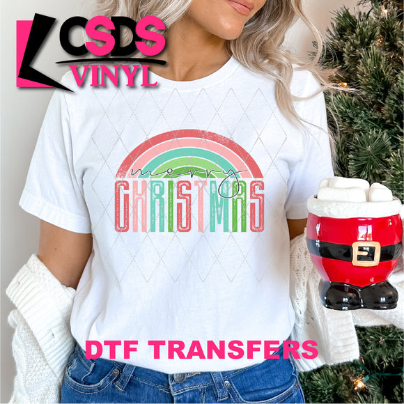 DTF Transfer - DTF001146 Merry Christmas Rainbow