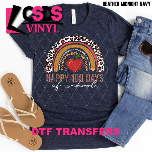 DTF Transfer - DTF001237 Happy 100 Days of School Rainbow