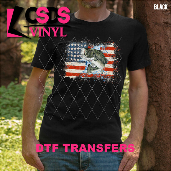 DTF Transfer - DTF001253 Fish and American Flag