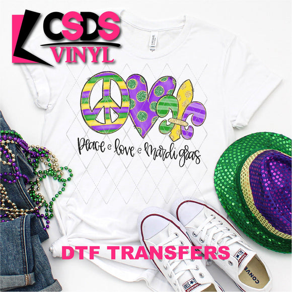 DTF Transfer - DTF001356 Peace Love Mardi Gras