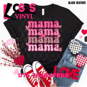 DTF Transfer - DTF001412 Mama Stacked Word Art Pink and Leopard
