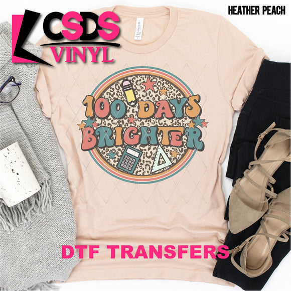 DTF Transfer - DTF001481 100 Days Brighter Retro and Leopard