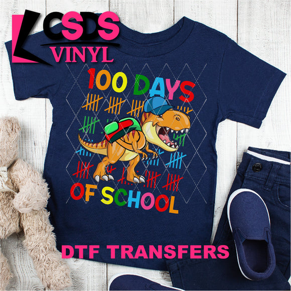 DTF Transfer - DTF001494 100 Days of School T-Rex