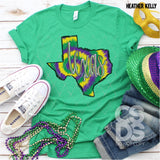 DTF Transfer - DTF001502 Purple Green Yellow Tie Dye Texas