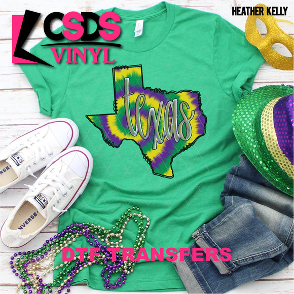 DTF Transfer - DTF001502 Purple Green Yellow Tie Dye Texas