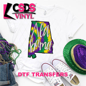 DTF Transfer - DTF001504 Purple Green Yellow Tie Dye Alabama