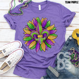 DTF Transfer - DTF001513 Mardi Graw Fleur De Lis Sunflower