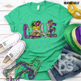 DTF Transfer - DTF001514 Love Mardi Gras Gnome