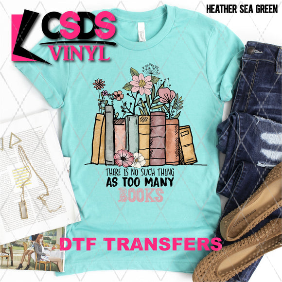 DTF Transfer - DTF001614 Too Many Books