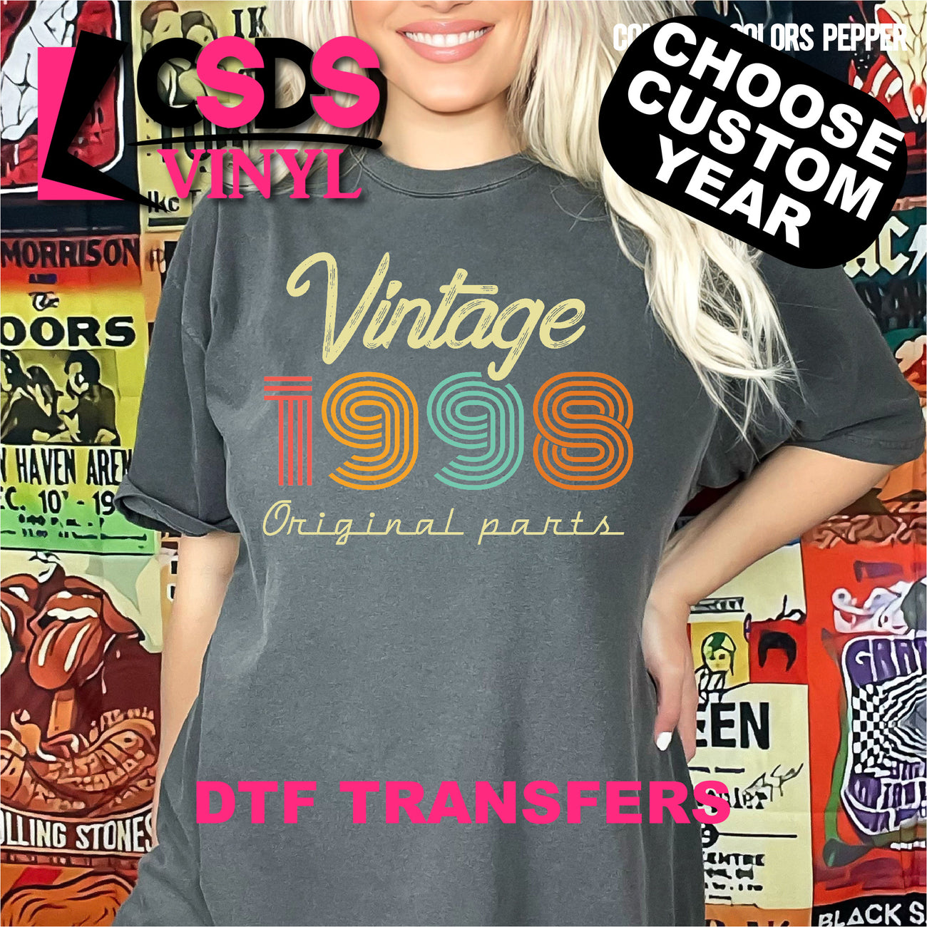 Made in the 80s Retro Style DTF Ready for Press Heat Transfer Vintage – Two  Chix Ink