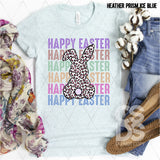 DTF Transfer - DTF001688 Leopard Bunny Happy Easter Stacked Word Art Colorful