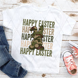 DTF Transfer - DTF001698 Camo Bunny Happy Easter Stacked Word Art