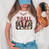 DTF Transfer - DTF001730 T-Ball Mama Red Paisley Leopard Cow Print