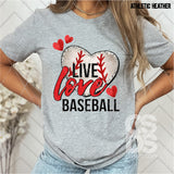 DTF Transfer - DTF001796 Live Love Baseball