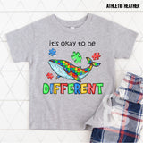 DTF Transfer - DTF001818 It's Ok to Be Different Autism Whale