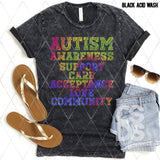 DTF Transfer - DTF001839 Autism Awareness Tie Dye Letters
