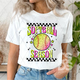 DTF Transfer - DTF001855 Retro Softball Season Pink Yellow & Green