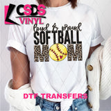 DTF Transfer - DTF001868 Loud & Proud Softball Mom