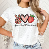 DTF Transfer - DTF001915 Peace Love Strawberries