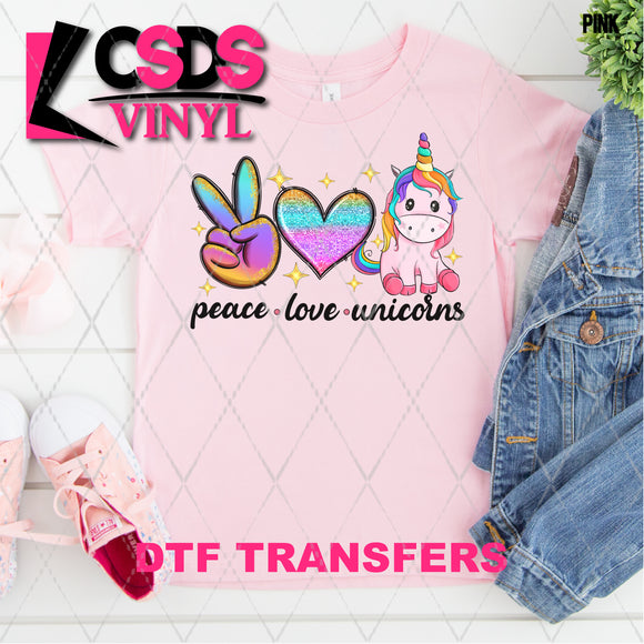 DTF Transfer - DTF001919 Peace Love Unicorns