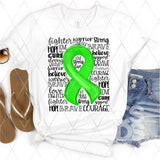 DTF Transfer - DTF001938 Lime Green Awareness Ribbon Word Art