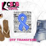 DTF Transfer - DTF001957 Light Blue Awareness Ribbon Word Art