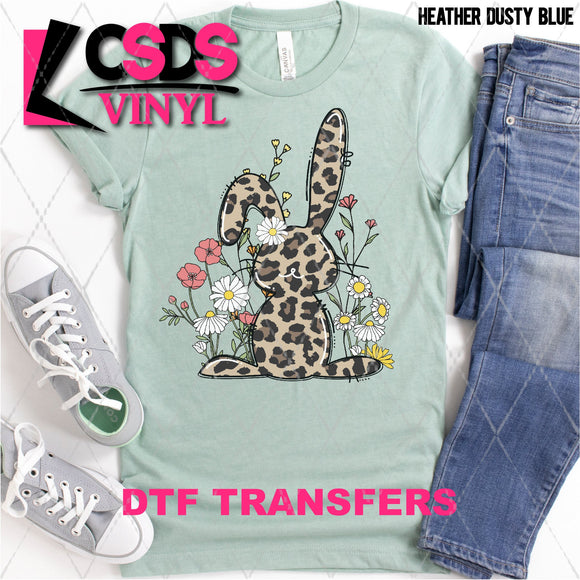 DTF Transfer - DTF001973 Leopard Bunny in the Flowers