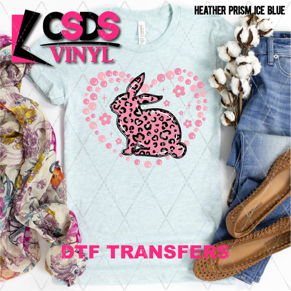 DTF Transfer - DTF001981 Pink Leopard Bunny Heart