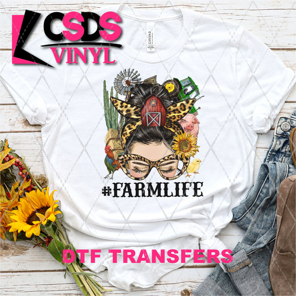 DTF Transfer - DTF002005 #FARMLIFE Girl with Brown Hair