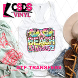 DTF Transfer - DTF002019 Pink Teal Leopard Beach Vibes
