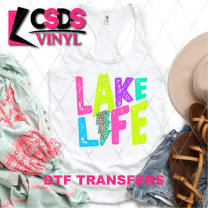 DTF Transfer - DTF002034 Lake Life Leopard Lightning Bolt