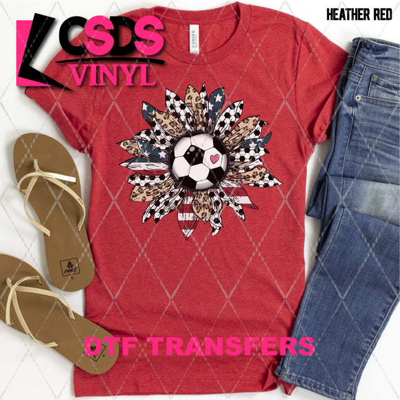 DTF Transfer - DTF002052 Soccer American Flag Sunflower