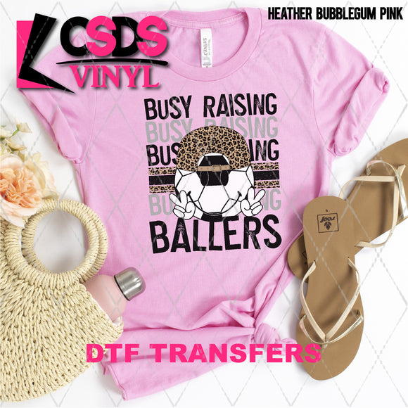 DTF Transfer - DTF002062 Busy Raising Ballers Soccer Leopard Print
