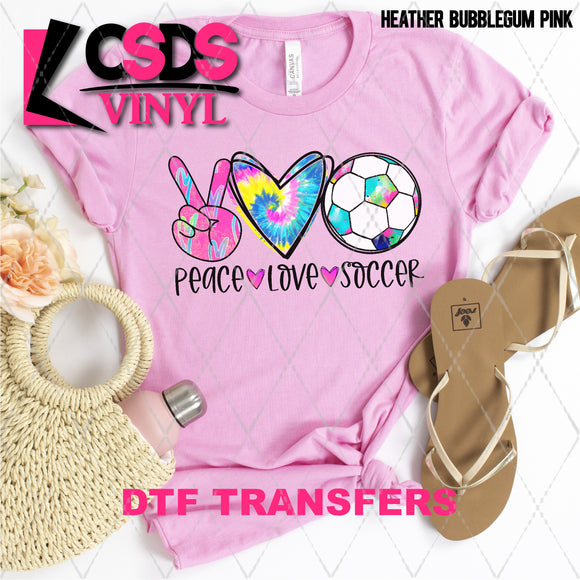 DTF Transfer - DTF002069 Peace Love Soccer Tie Dye