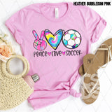 DTF Transfer - DTF002069 Peace Love Soccer Tie Dye