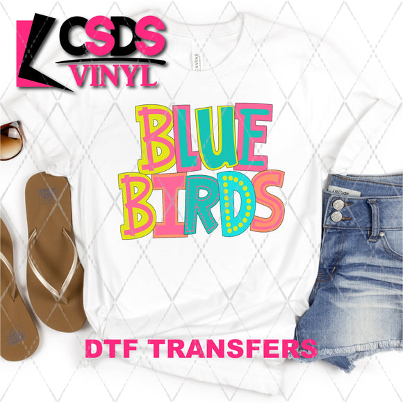 DTF Transfer - DTF002080 Moodle Word Blue Birds