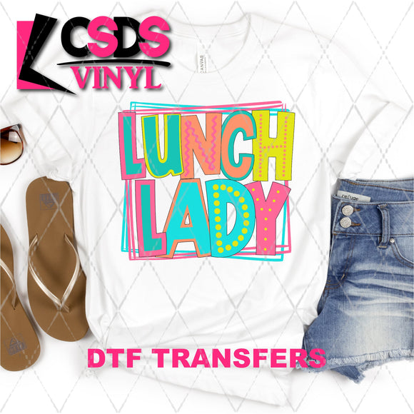 DTF Transfer - DTF002146 Moodle Word Lunch Lady