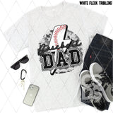 DTF Transfer - DTF002277 Baseball Dad Grey Army Lightning Bolt