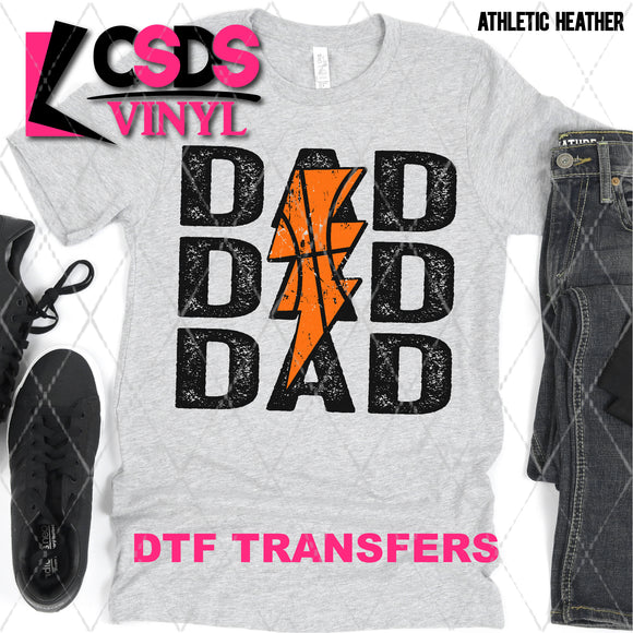 DTF Transfer - DTF002282 Basketball Dad Lightning Bolt Stacked Word Art