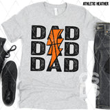 DTF Transfer - DTF002282 Basketball Dad Lightning Bolt Stacked Word Art