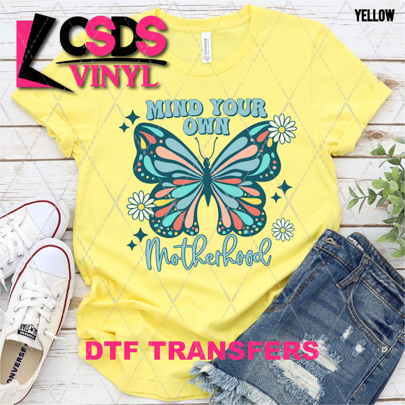 DTF Transfer - DTF002310 Mind Your Own Motherhood Blue Butterfly