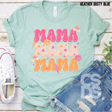 DTF Transfer - DTF002320 Pink and Orange Mama Stacked Word Art with Stars